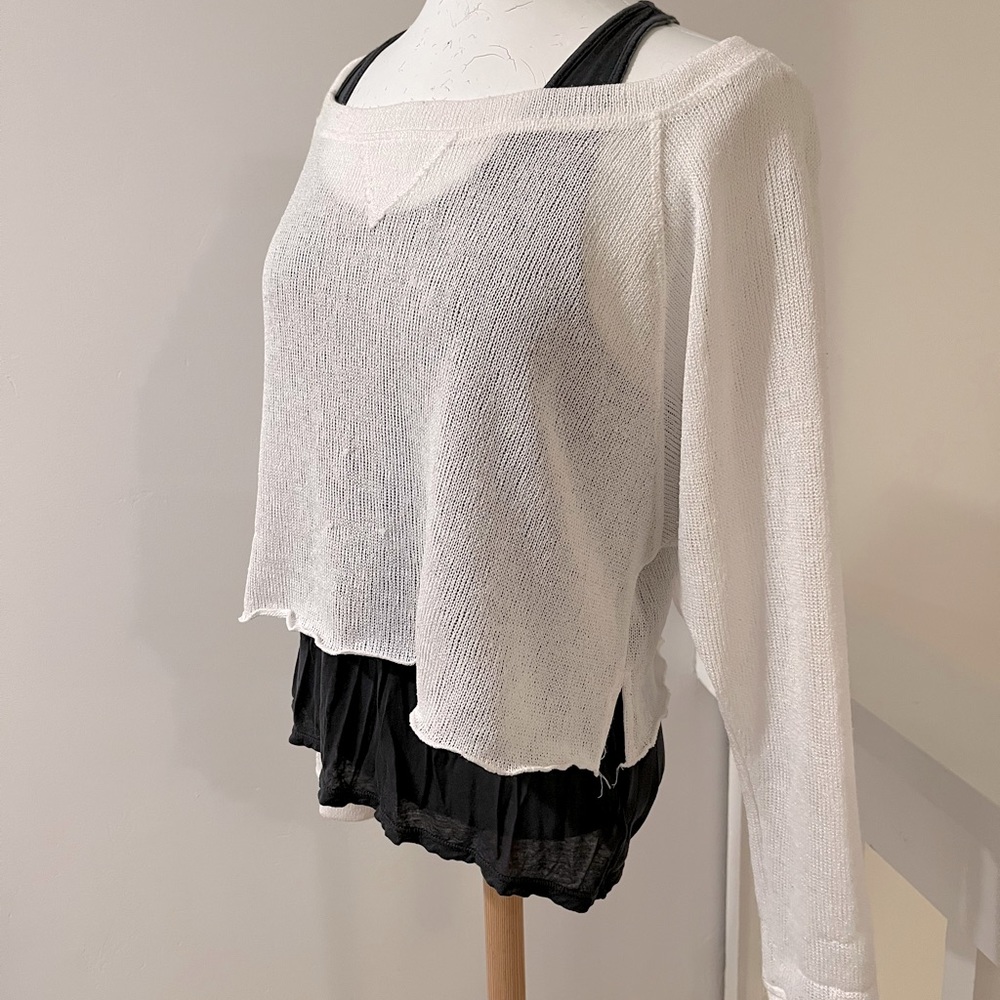 White Boho sheer top